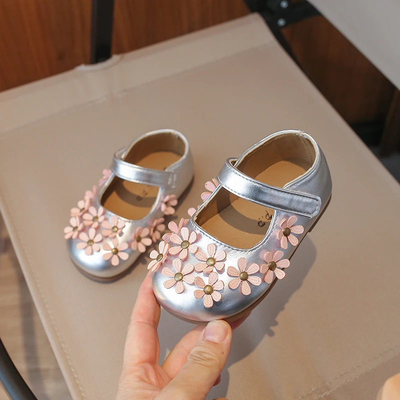 Zapatos de cuero para niña princesas – Suela flexible antideslizante - imagen 4