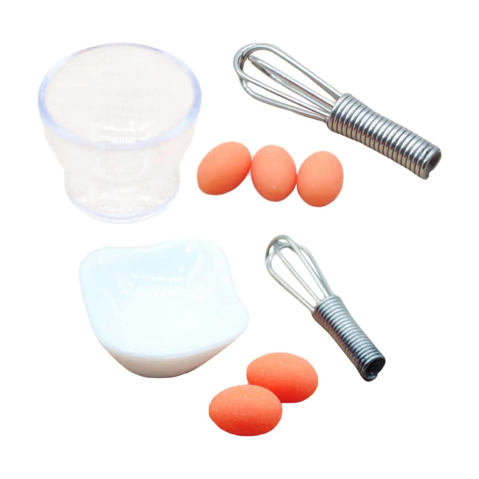 1:12 Scale Miniature Egg Beater Set Life Scene Resin Mini Model Doll Accessories Decoration for Bedroom Home Dining Room Decor
