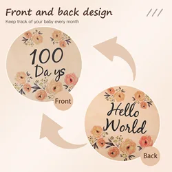 Tablero floral de madera para los 100 días del bebé