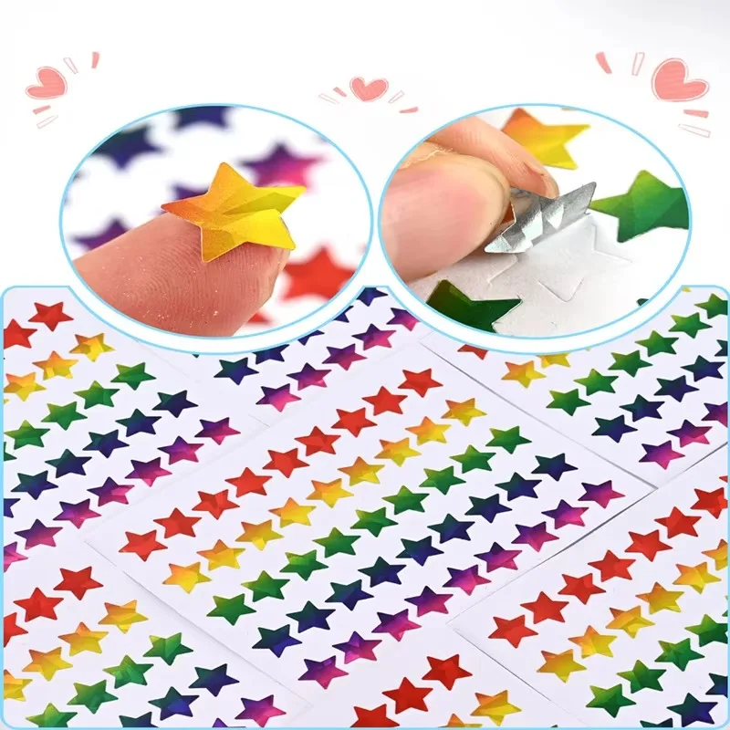 Juego de 15/45 hojas de pegatinas láser DIY, mezcla de pegatinas coloridas y deslumbrantes con purpurina, estrella, corazón, punto, planificador diario, decoraciones, papelería ZYF - imagen 2