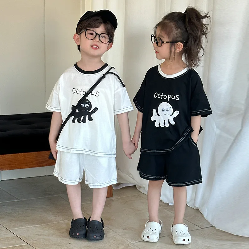 Conjunto verano bebé niña – Camiseta y pantalón corto estampado animal - imagen 3