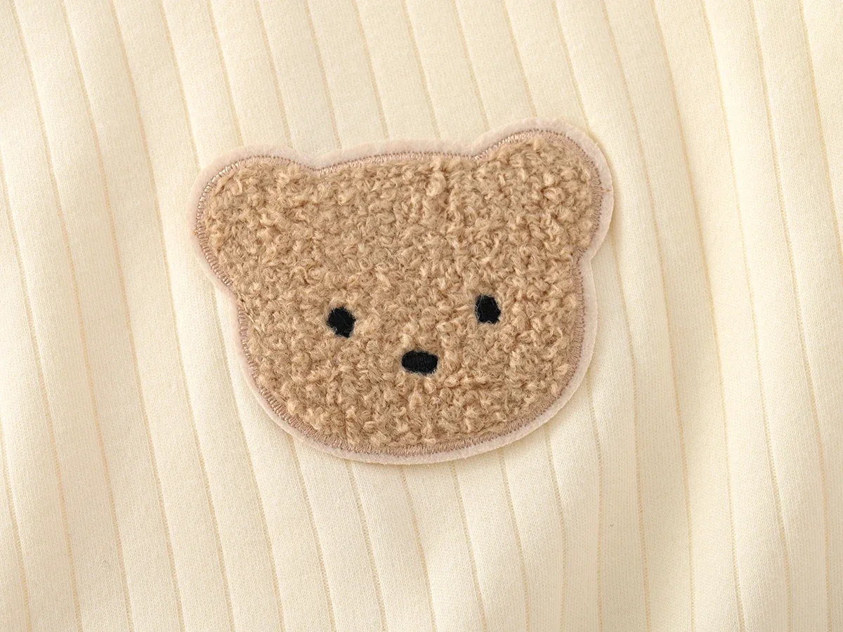 Somenie Onesie 100% algodón bebé recién nacido mameluco de manga larga infantil sólido tejido mono fino para regalos de estaciones para niños niñas - imagen 4