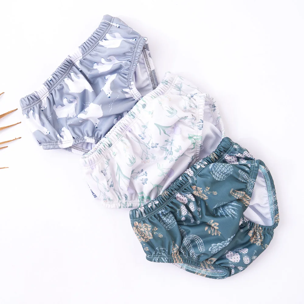 Pañal de natación impermeable reciclado de 3 tamaños, pantalones de pañales de natación lavables y reutilizables