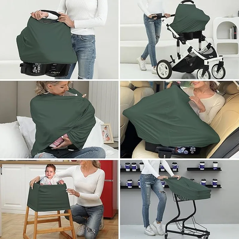 Funda de asiento de seguridad para bebé, mantas para cochecito, toalla de lactancia multifuncional, manta suave para asiento de coche, accesorios para bebés recién nacidos - imagen 3