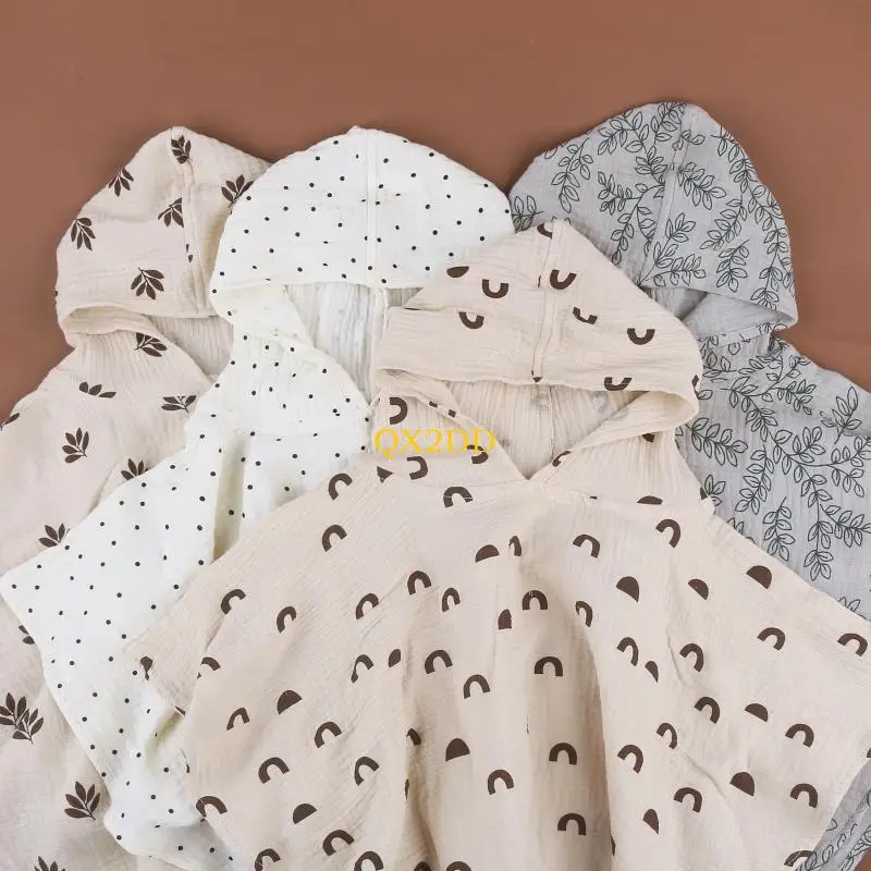 Toalla con capucha de algodón para niños pequeños – Estampado floral