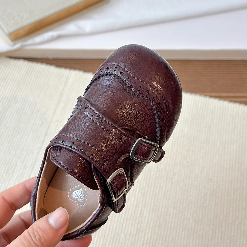 Zapatos de cuero para niñas antideslizantes suela blanda - imagen 5