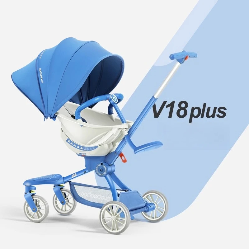 360 °   Asiento giratorio para cochecito de bebé, marco de aluminio de 5 posiciones con dosel de cobertura completa, almohadilla de asiento lavable extraíble, absorción de impacto - imagen 3