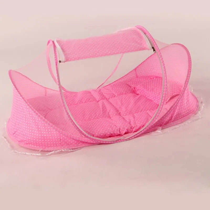 Juego de 3 piezas para niños, mosquitera portátil con diseño de doble cremallera para cama de bebé, mosquitera plegable de verano para recién nacido - imagen 2