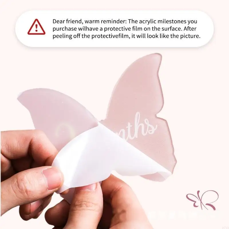 Tarjetas acrílicas punto referencia para bebé, mariposa/nube D7YD, 14 piezas para fotografía recién nacido y registro - imagen 5