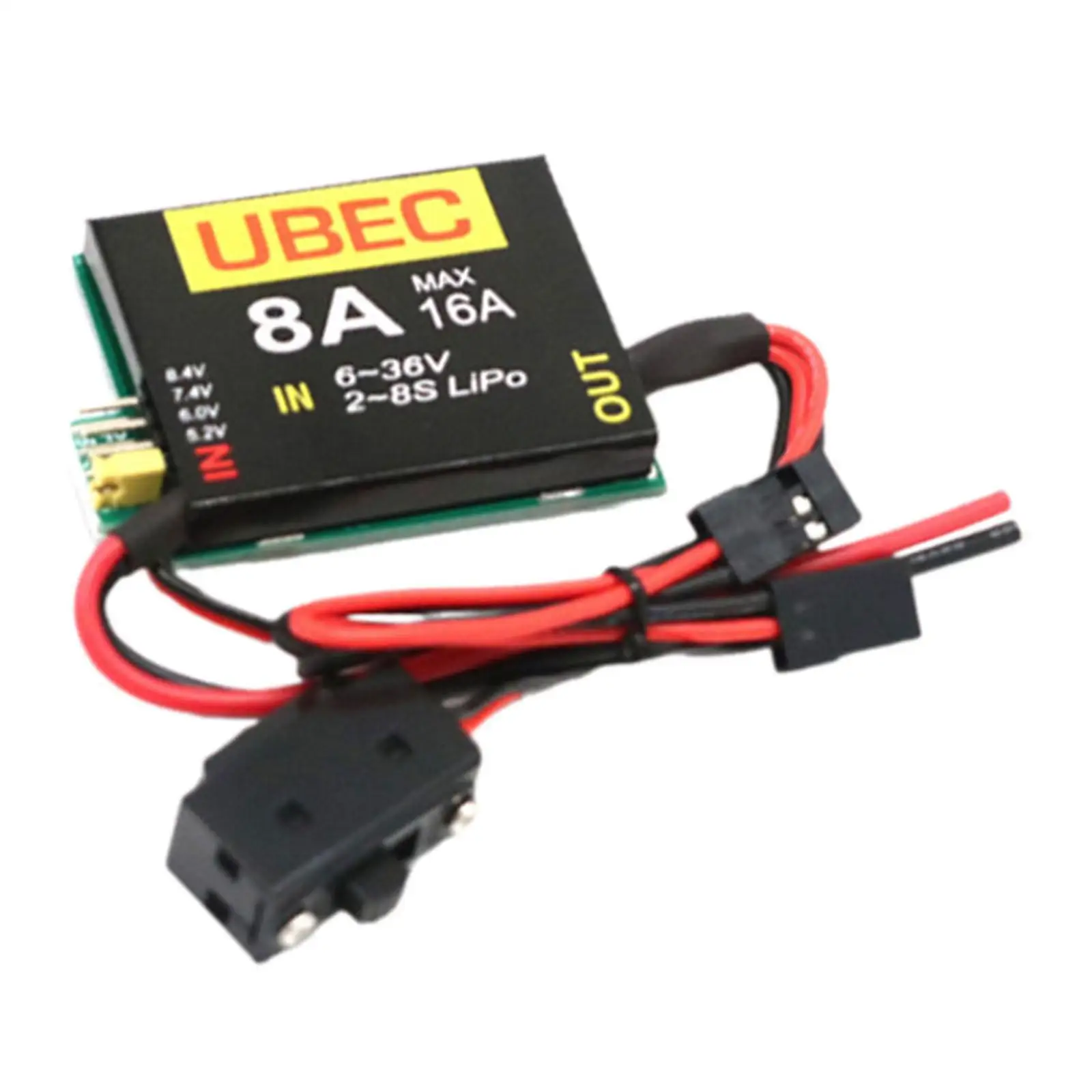 Ubec Module DIY Overcurrent Protection Replacement Overheating Protection 4 Gears 5.2V/6.0V/7.4V/8.4V Spare Parts for RC Vehicle