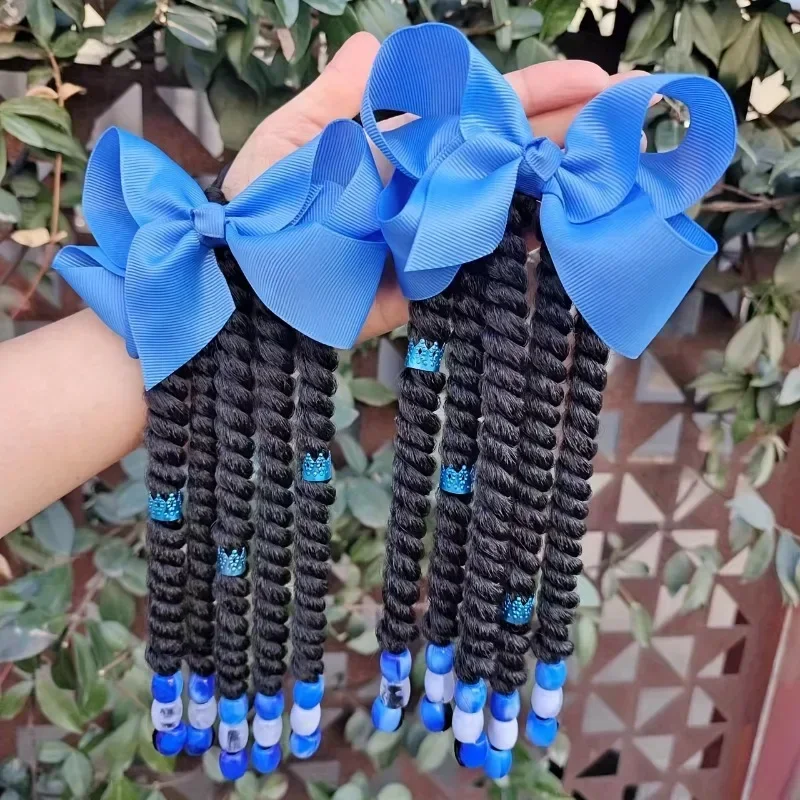 Extensiones de pelo trenzadas con cuentas para niñas – estilo rasta - imagen 2