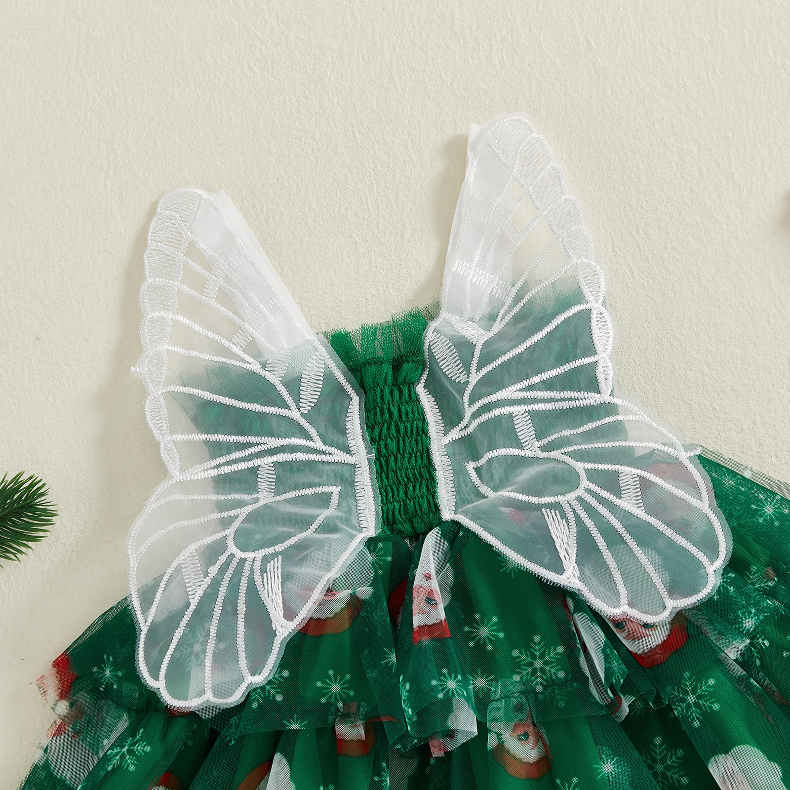 Vestido de Navidad para niña – Tul línea A con copos de nieve - imagen 2