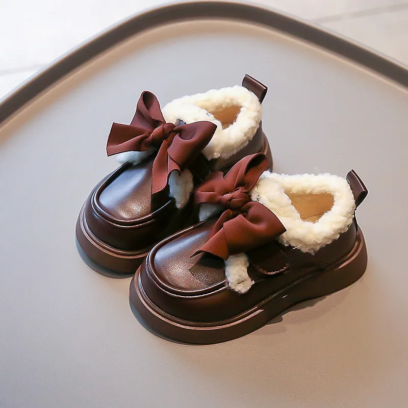 패션 프린세스 걸즈 부츠 2025 신상 한국판 여아 리본 슈즈 여아 미끄럼 방지 플랫 로퍼 아동 보드 통기성 다용도 부츠 - imagen 3