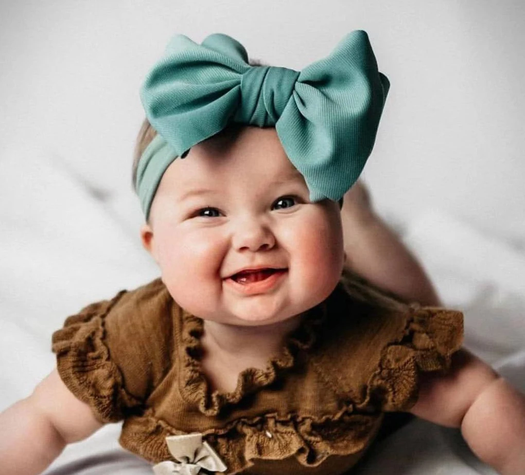 Turbante liso, diadema de nailon, lazo elástico alto, diadema con nudo superior para niñas pequeñas, diademas para niños, accesorios para el cabello de moda para niños - imagen 5