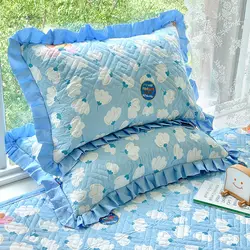 Funda de almohada acolchada encaje algodón puro para niños
