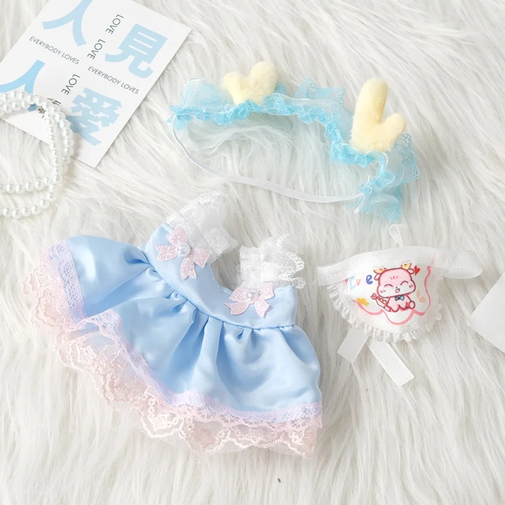 Exquisitos conjuntos de faldas DIY de 20cm, múltiples estilos, falda de sirvienta, corona, diadema de algodón