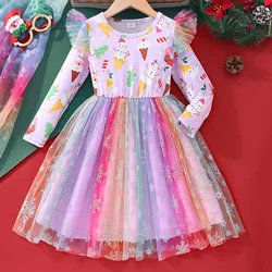 Vestido de Navidad para niños y niñas – Manga larga invernal con motivos festivos