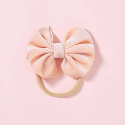 Diadema elástica de terciopelo para bebé – Lazo adorable