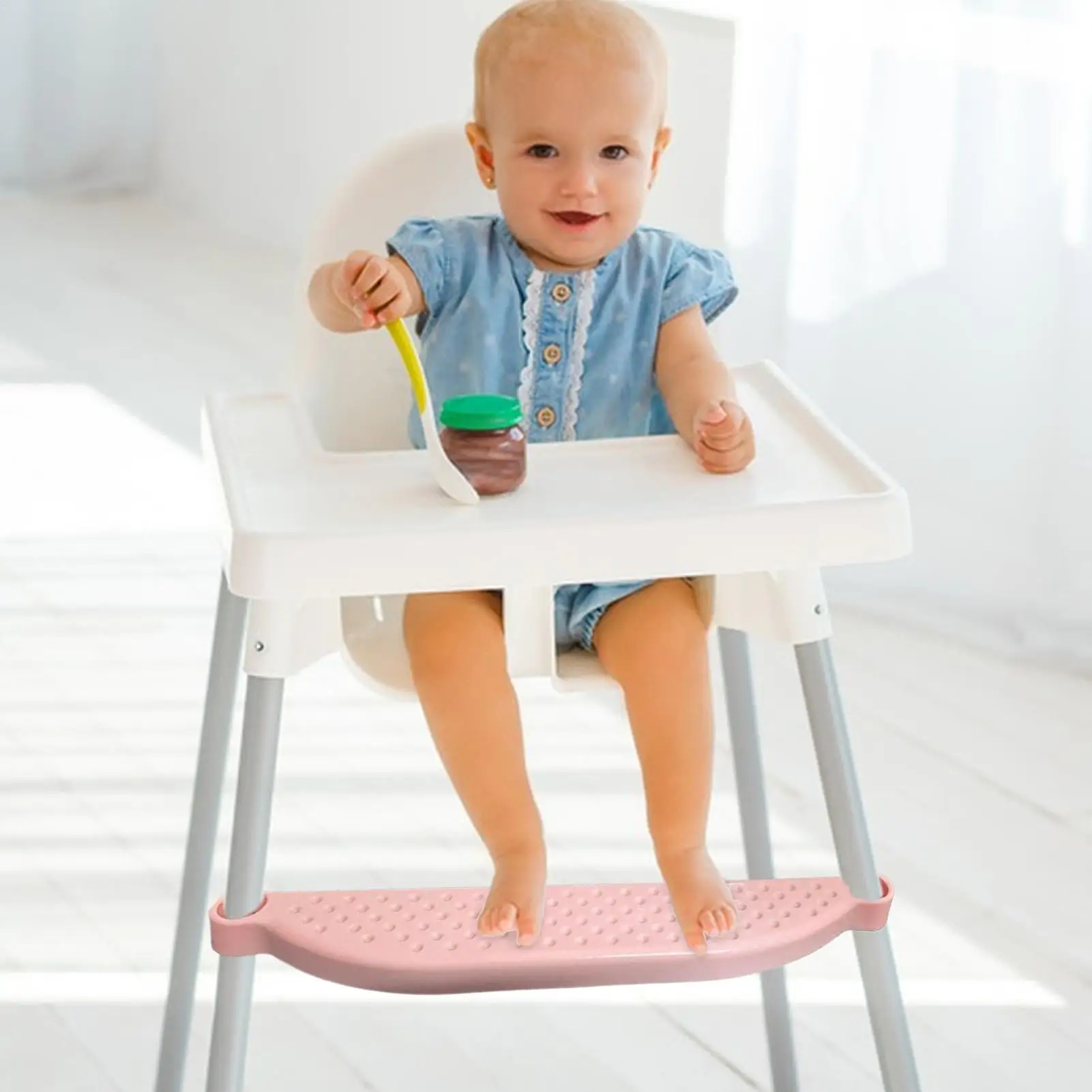 Reposapiés para silla alta, altura ajustable, accesorios de soporte antideslizantes, reposapiés para silla para el hogar, niños pequeños, oficina, comer para bebés - imagen 3