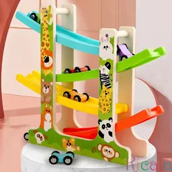 Pista de coches de madera Montessori – Juego educativo para niños