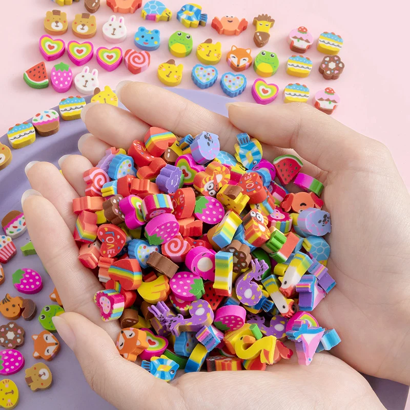 Mini gomas de borrar infantiles con diseños de frutas y animales - imagen 2