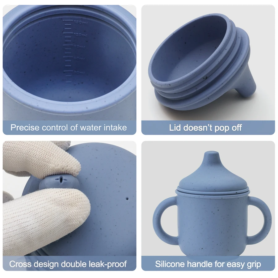 Nuevo diseño, taza de entrenamiento de silicona para aprender a beber para bebés con asas, botella de agua, taza para alimentar y beber, cosas para bebés - imagen 4