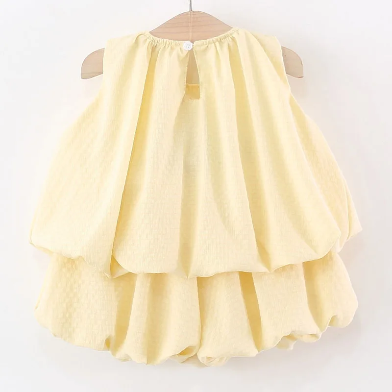 Conjunto de verano para bebé con lazo y top rosa sin mangas - imagen 4