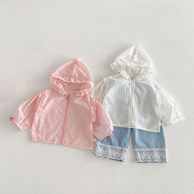 Chaqueta floral con capucha para niños – Primavera ligera y holgada