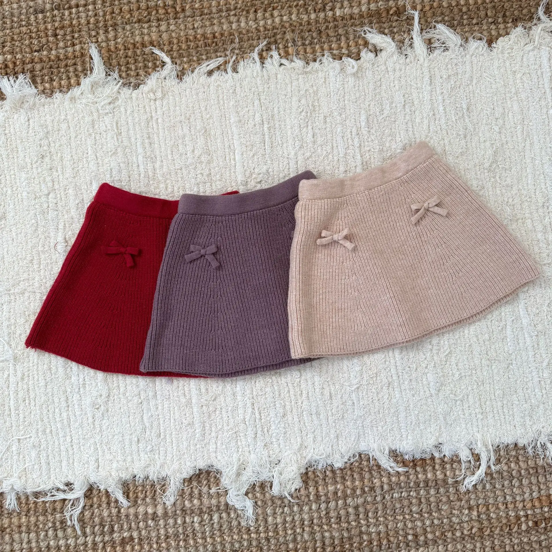 Ropa para niñas de 1 a 5 años, falda Vintage para niñas, minifalda de punto, prendas de punto bonitas para niñas, traje para niños pequeños