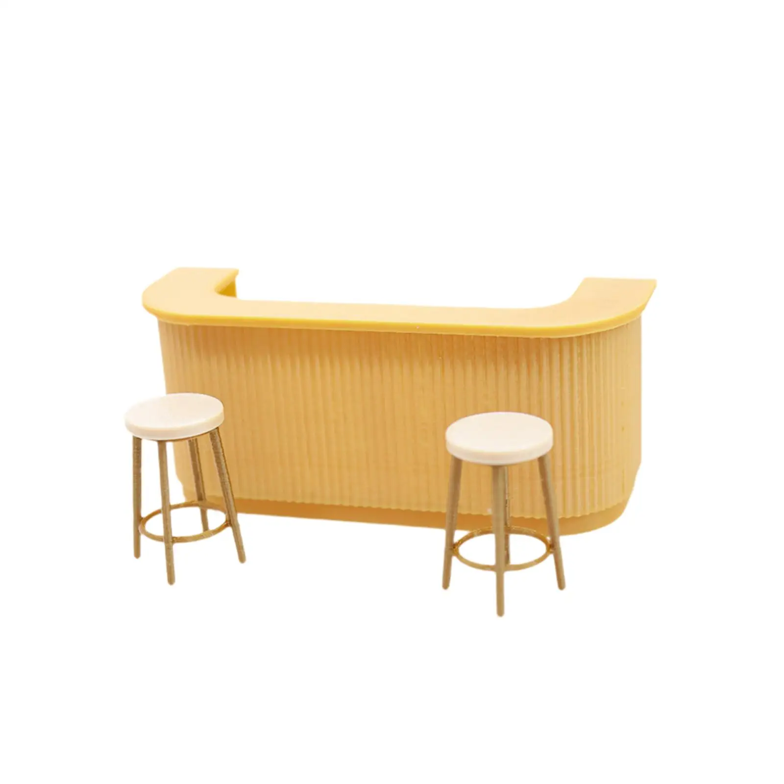 Juego de taburetes altos para mostrador de Bar en miniatura para casa de muñecas, juegos de rol, accesorios para muñecas, muebles para casa de muñecas para niñas y niños, 1/12 - imagen 2