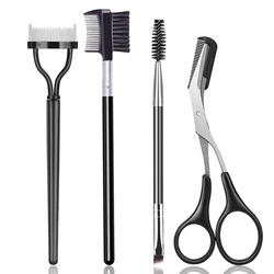 Herramienta separadora de pestañas, peine profesional, juego de brochas para cejas, herramientas de maquillaje de ojos con recortador de cejas, tijera para mujer, 3/5 Uds.