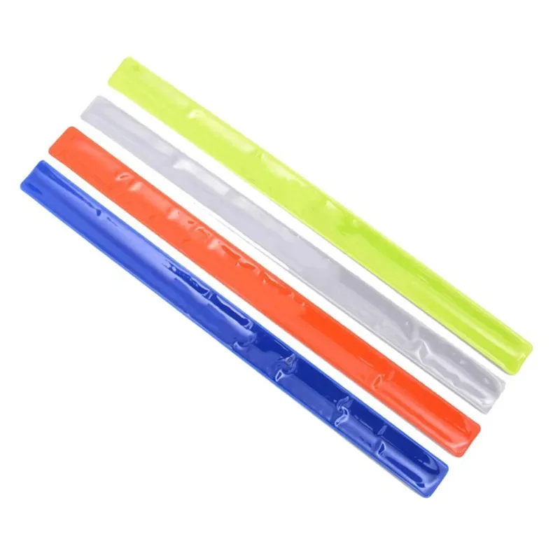 Cinta reflectante para ciclismo, tiras de seguridad para muñeca, brazo, tobillo, pierna, pulsera de advertencia, banda fluorescente para correr y pescar al aire libre, 4 Uds. - imagen 4