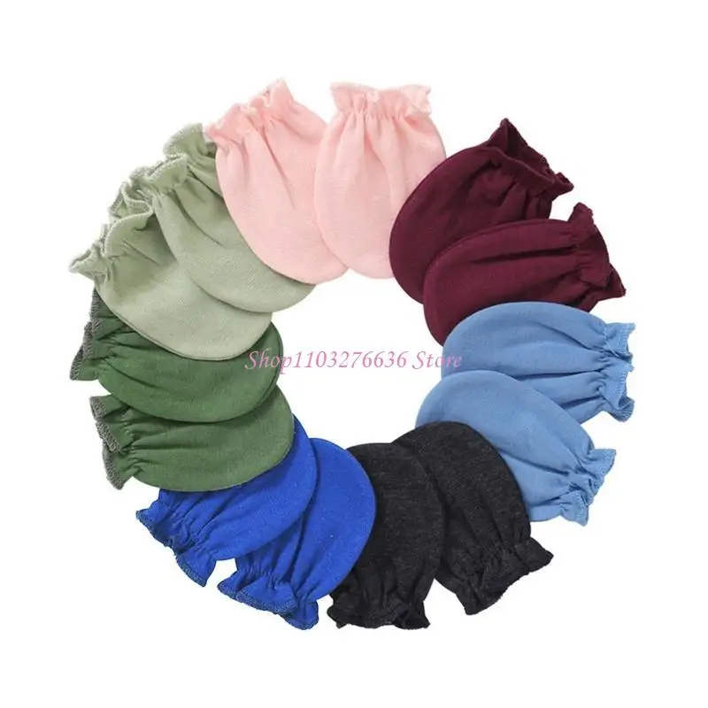 R6FD infantil niña guantes guarnición calcetines mano recién nacidos para protección rastro guantes guantes - imagen 5