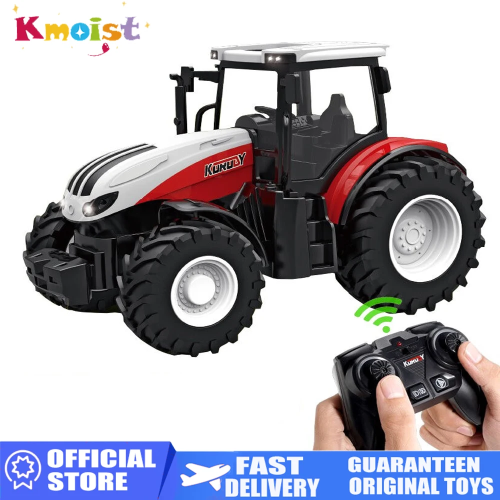 Tractor agrícola teledirigido con remolque y faro LED para niños - imagen 3