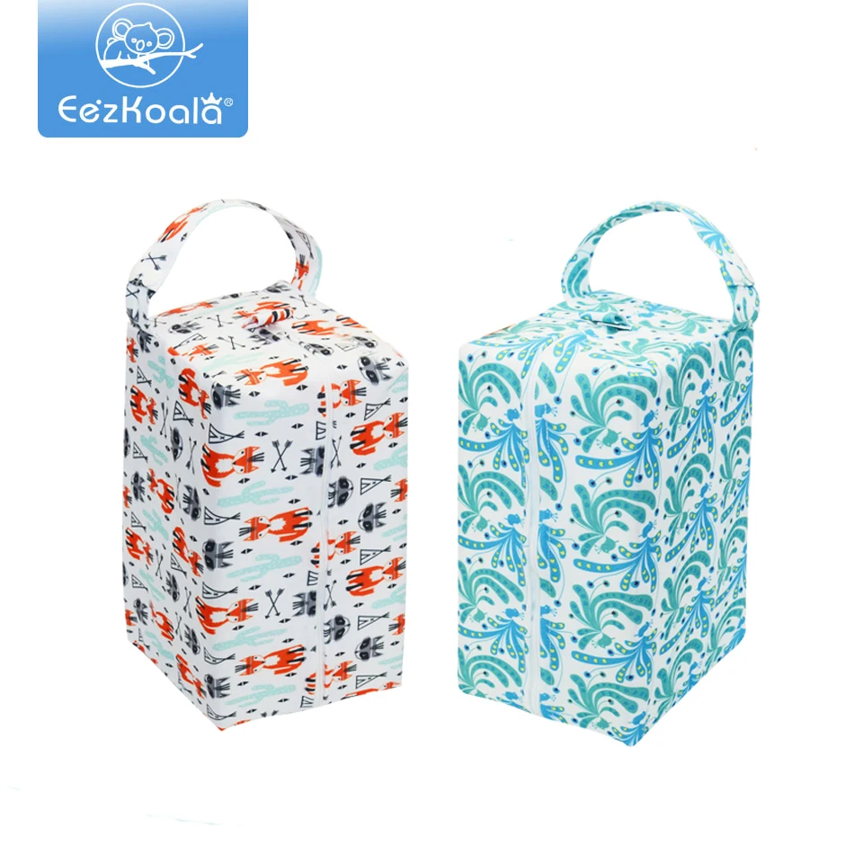 EezKoala, estuches de almacenamiento impermeables para maquillaje para mujer, bolsa húmeda para pañales de tela lavable para bebé, bolsas de viaje para pañales de bebé de alta capacidad