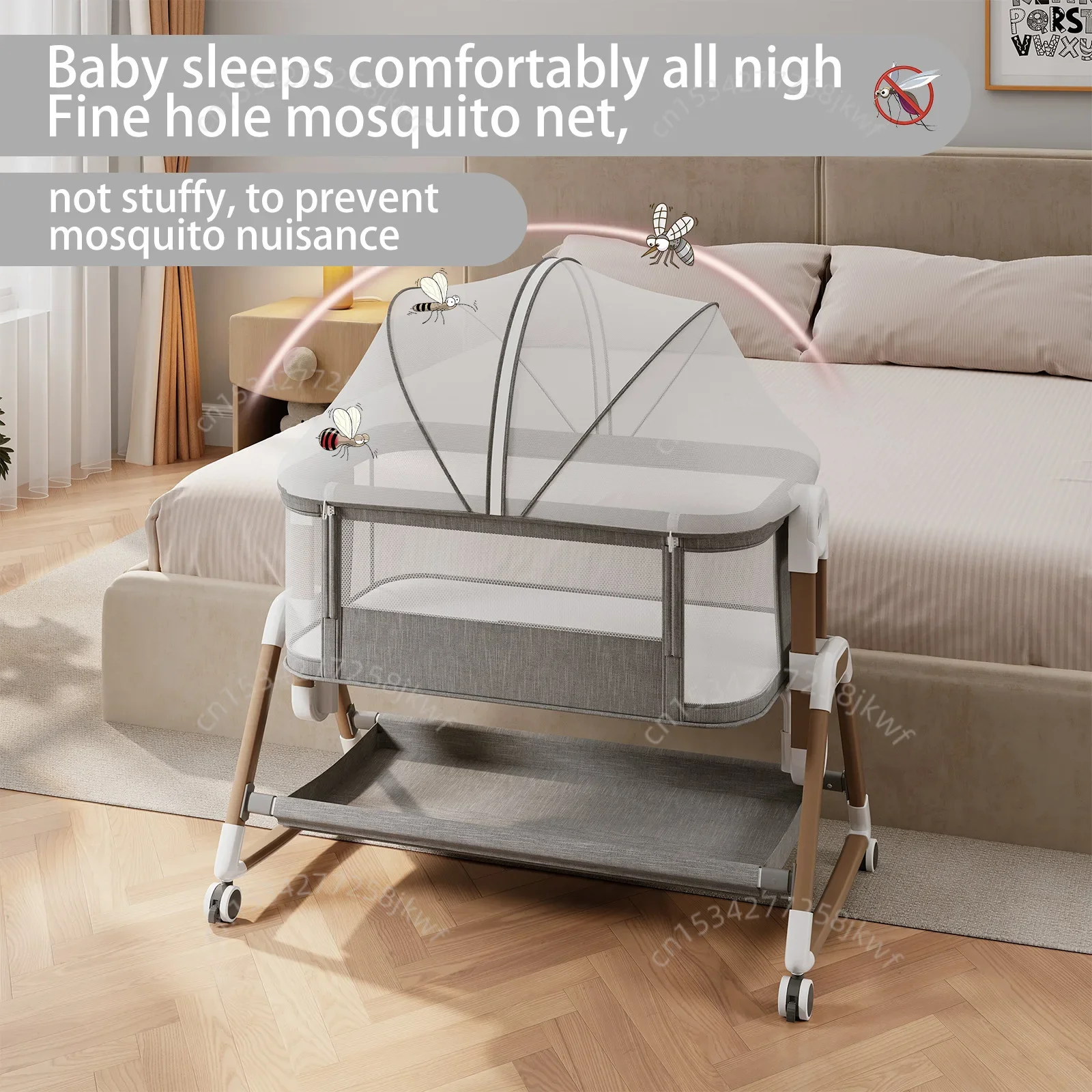 Cuna evolutiva de madera convertible con ajuste altura para bebé - imagen 5