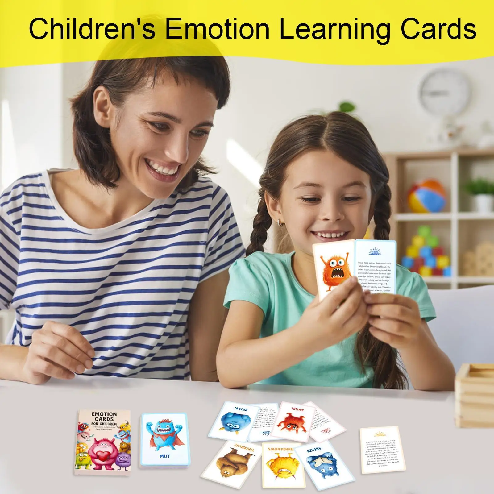 Tarjetas de emoción para niños, tarjetas de emoción con imagen realista para niños pequeños, tarjeta Flash de aprendizaje educativo compacta para niños y niñas