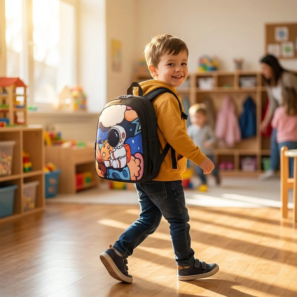 Mochila infantil impermeable de astronauta 3D con gran capacidad