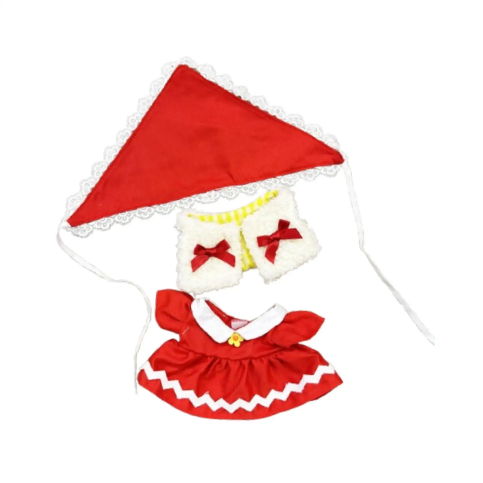 20cm Plush Doll Clothes DIY Fashion Dress up Cute Little Red Riding Hood Set