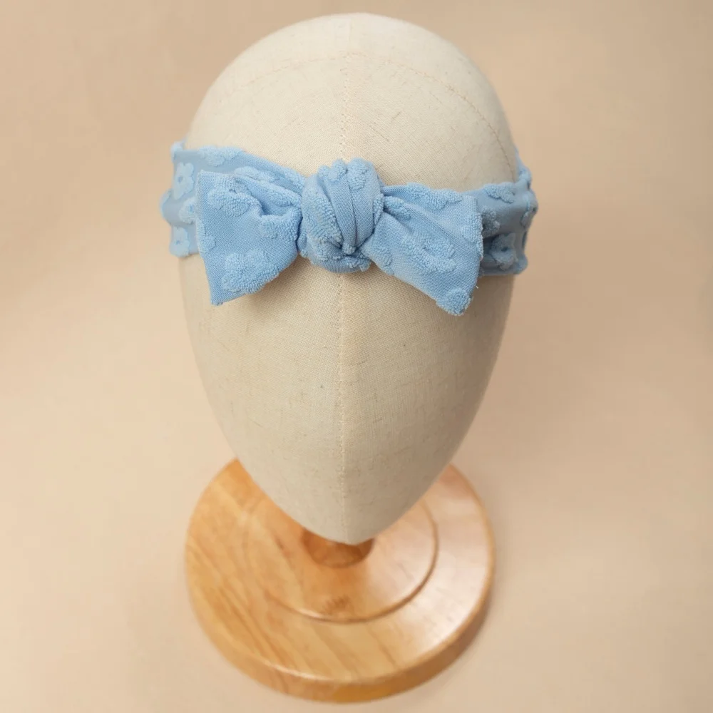 Diademas para bebé con lazo de flores azules - imagen 5