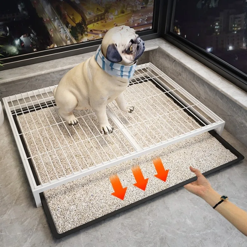 Caja de arena de acero inoxidable para perros, inodoro lavable para entrenamiento de cachorros, Herramientas de limpieza, suministros para mascotas