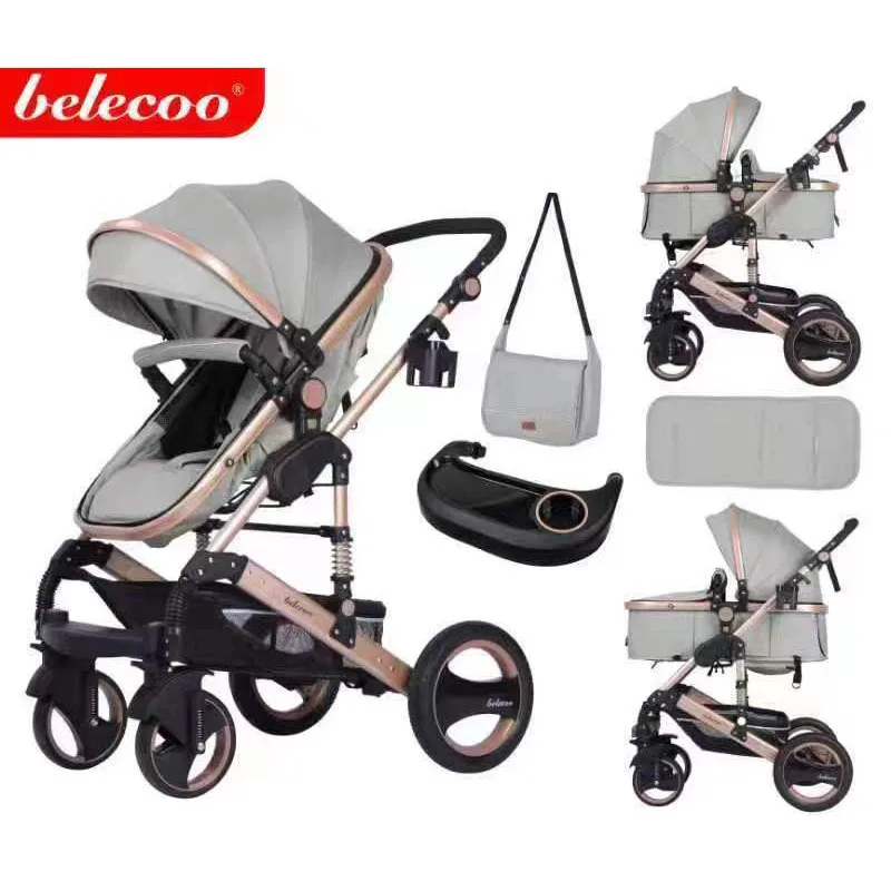 Cochecito de bebé plegable ligero bidireccional, absorción de impacto, cochecito Simple para niños recién nacidos, paisaje alto