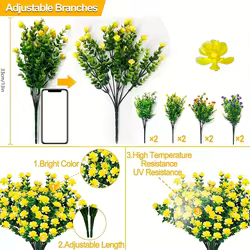 Ramos de flores artificiales decorativas para jardín y porche – Diseño realista