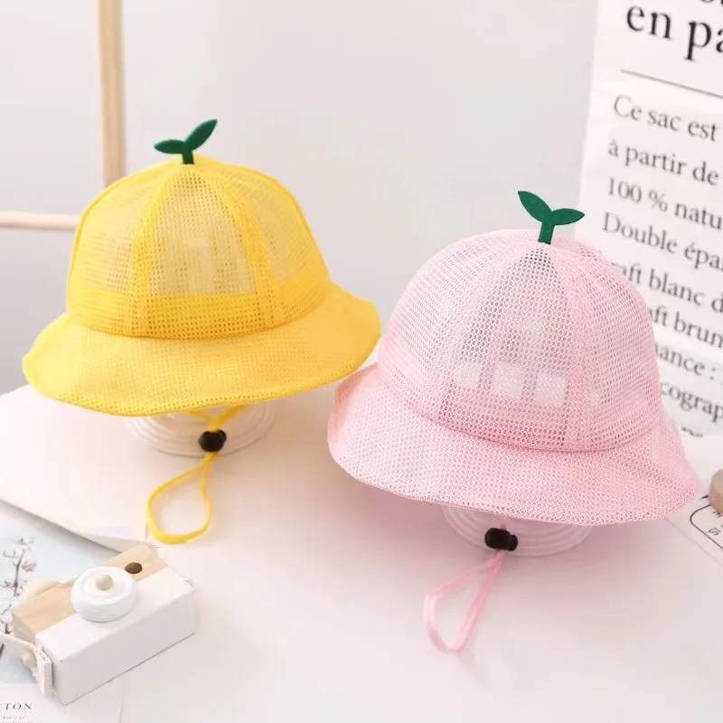 Bebé niño dibujos animados pequeña hierba niños sombrero Panamá pescador gorra lindo bebé sombrero bebé niña Bob sombreros para el sol al aire libre gorras casuales logio자 - imagen 3