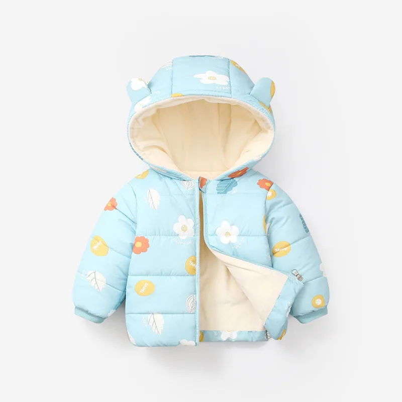 Abrigos de invierno para niñas y niños, chaquetas con estampado de dibujos animados, ropa de abrigo cálida para niños, ropa de algodón para niños pequeños, chaqueta ligera bonita - imagen 3