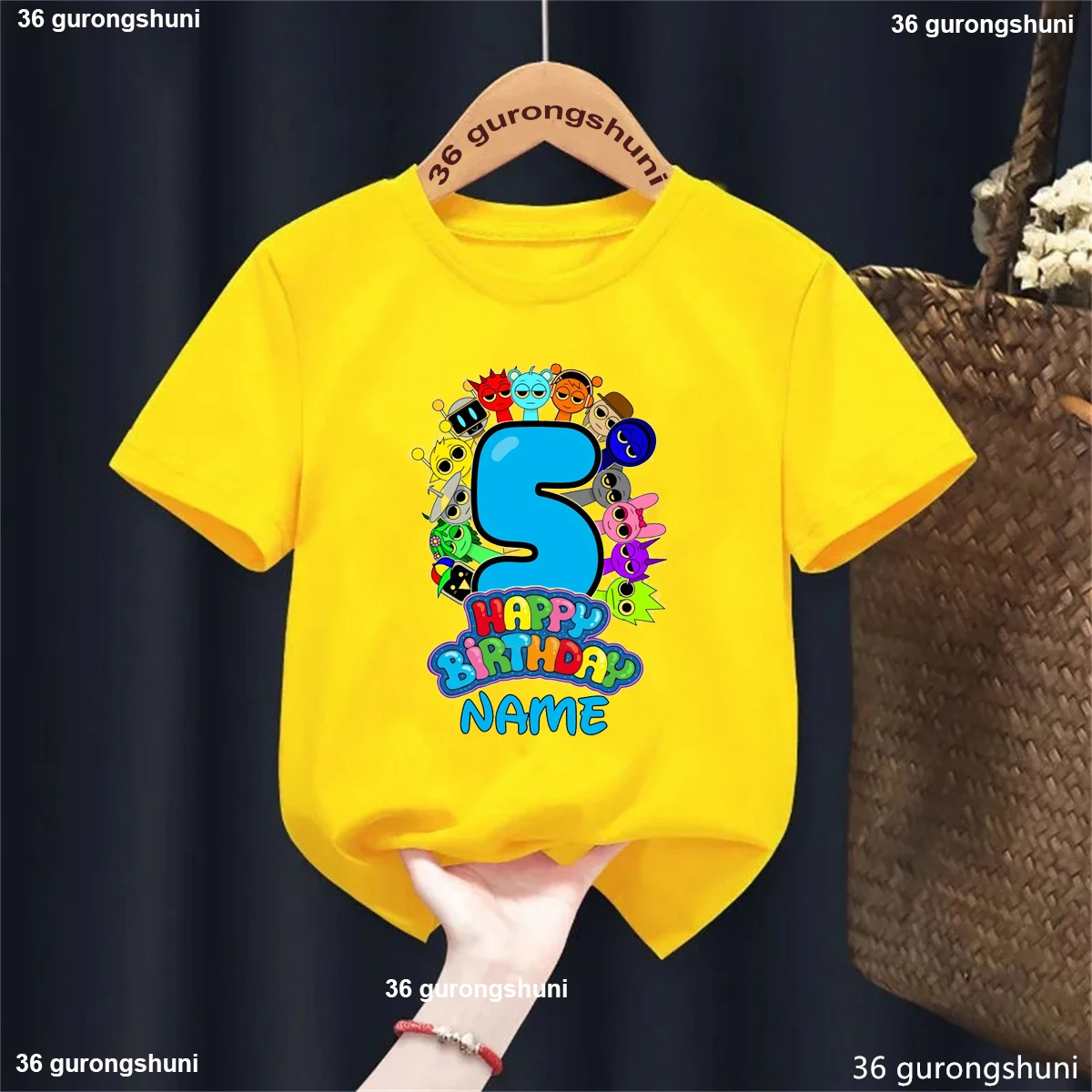 Camiseta personalizada arcoíris cumpleaños Sprunki Kawaii - imagen 2
