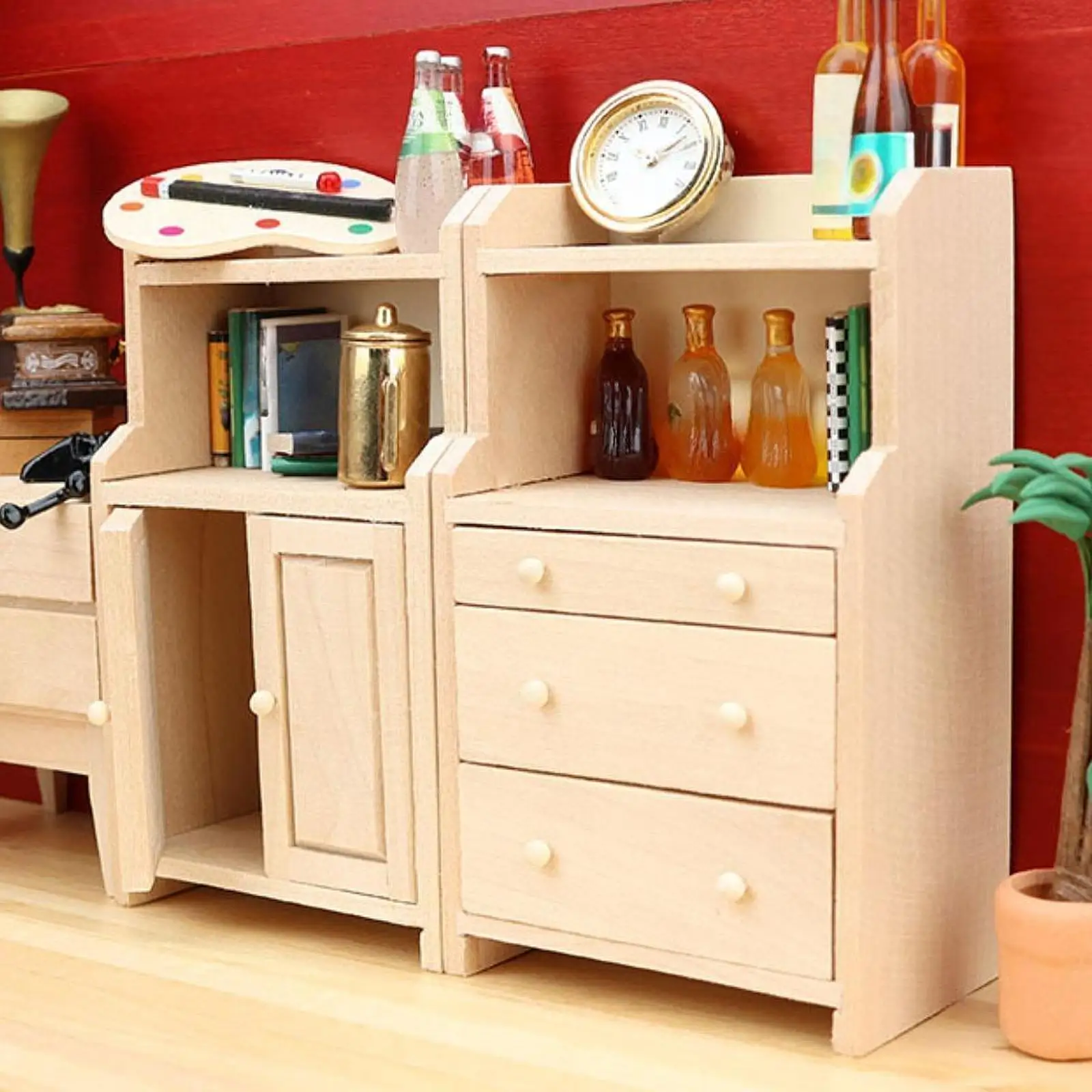 1:12 Scale Dollhouse Storage Unit Accessories for Home And Bedroom