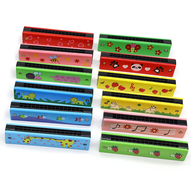 Wooden Harmonica Children Day Gift Birthday Party Favors Cartoon Pattern Lovely Noise Making Gathering Parties Instruments TMZ - imagen 4