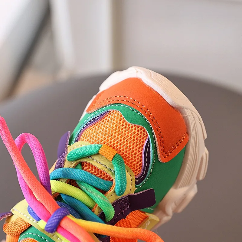 Zapatillas de deporte informales para niñas y niños, zapatos deportivos de suela blanda para niños, coloridos de otoño - imagen 3