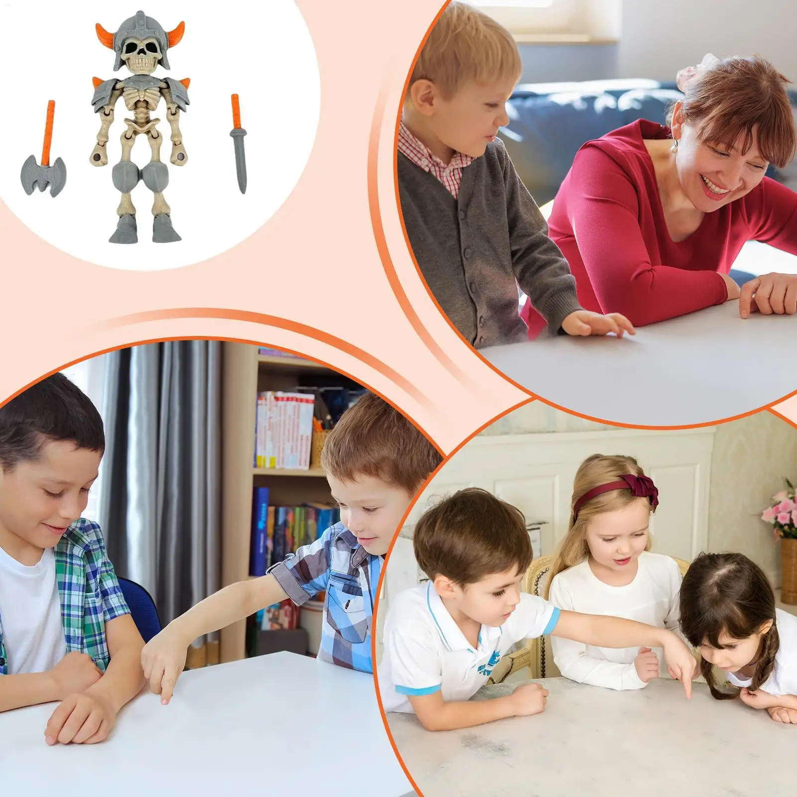 Miniaturas de esqueleto con estampado 3D, esqueleto móvil multiarticulado, estatuilla móvil, juguete impreso en 3D para colección de colegialas, viajes - imagen 4